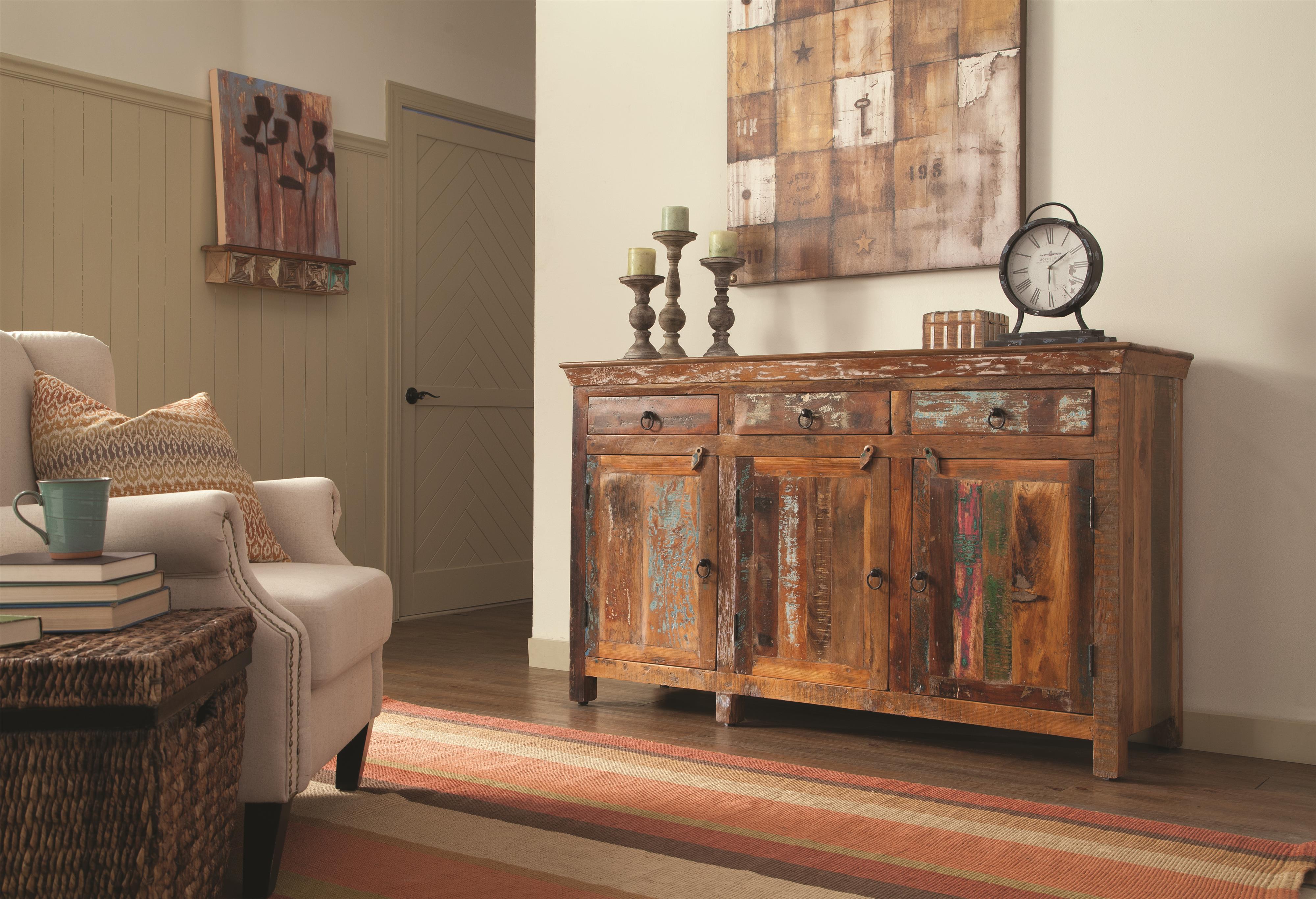 Coaster Accent Cabinets 950367 Rustic Cabinet w Doors Value